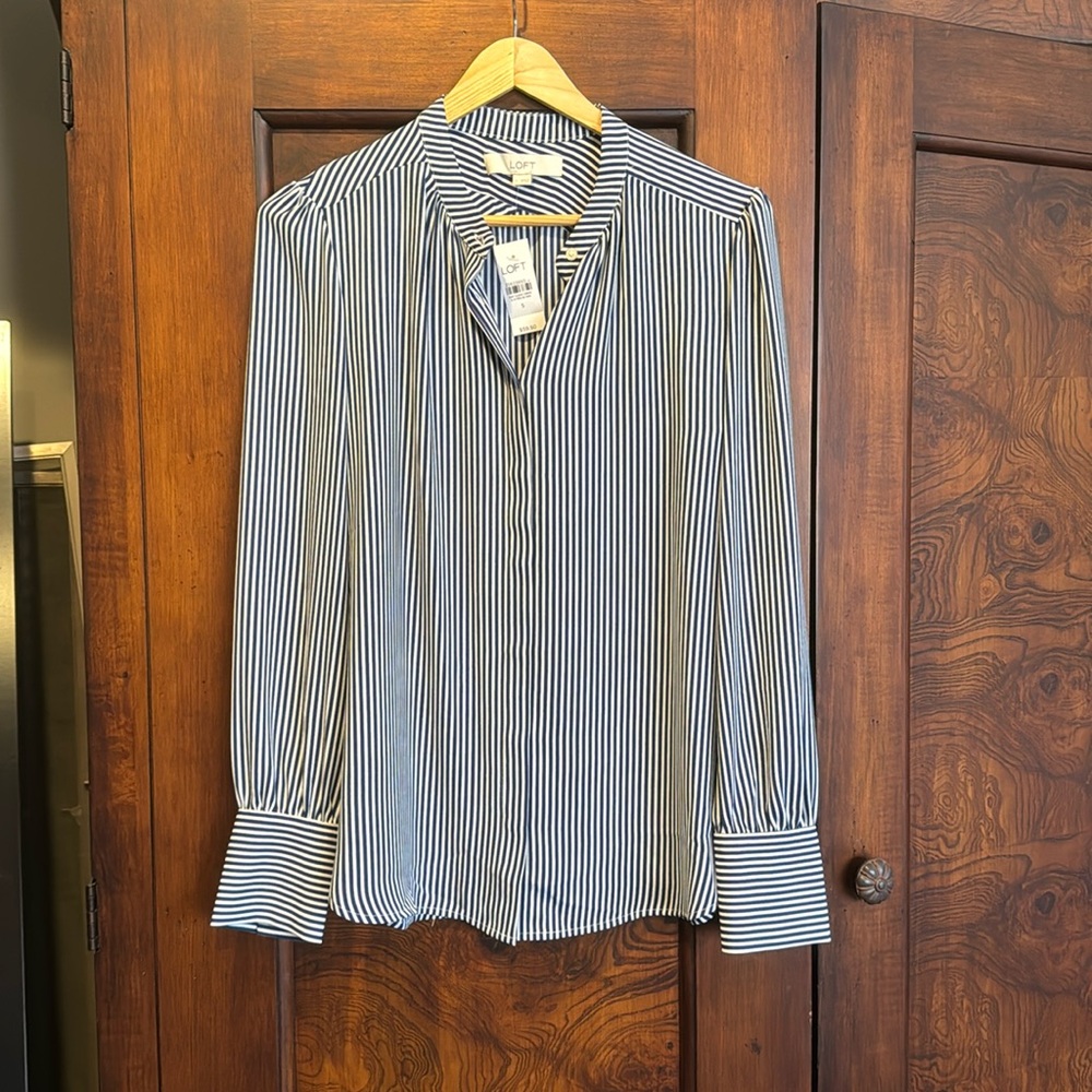 Striped blouse, Loft, size small
